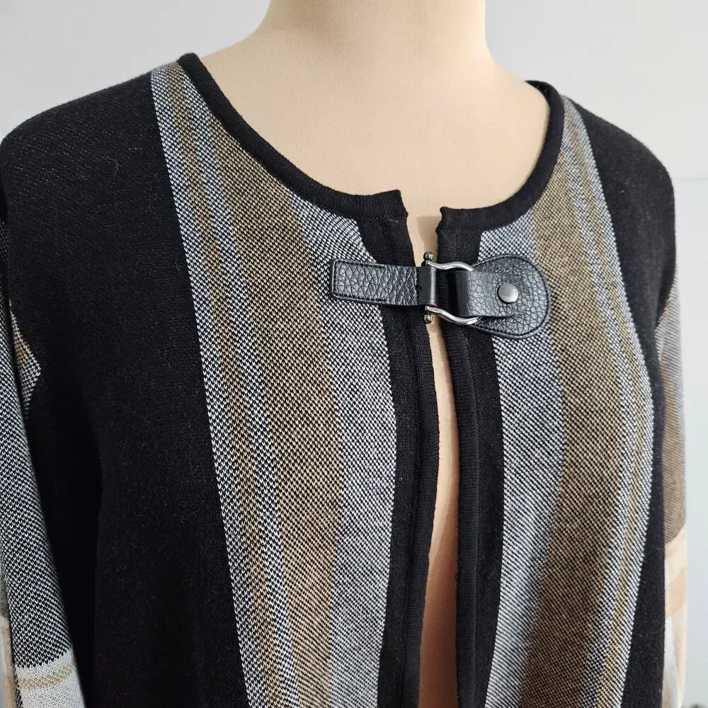 Kasper Cardigan Buckle Neck Closure Neutral Plus Size‎ 2X Sweater Topper Jacket